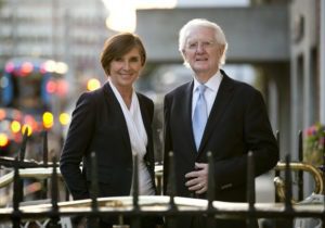 Pictured are current PRCA Chair Mari O'Leary with the PRCA's first chairman Jim Milton.